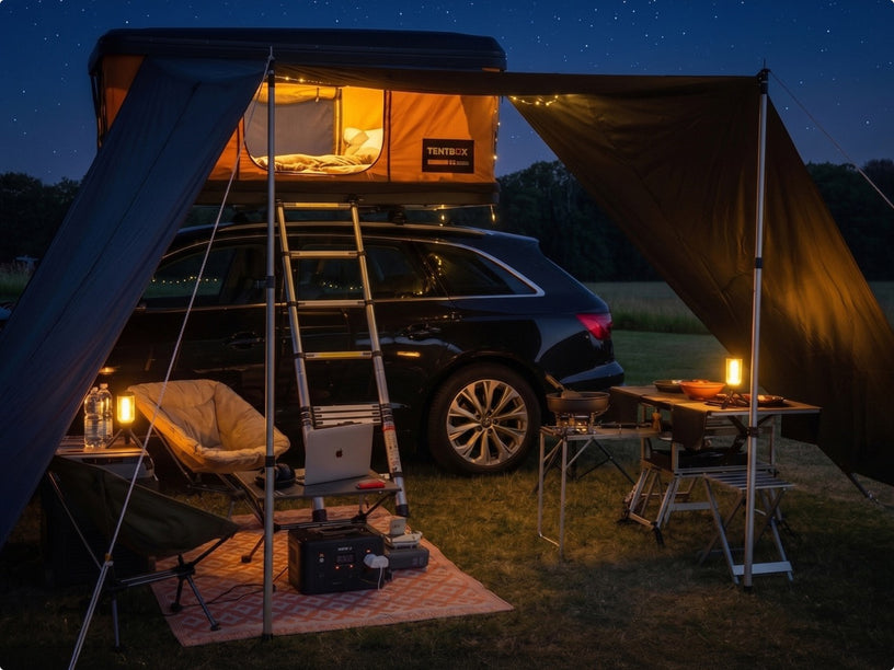 Mini lampe trépied TentBox – photo officielle 2