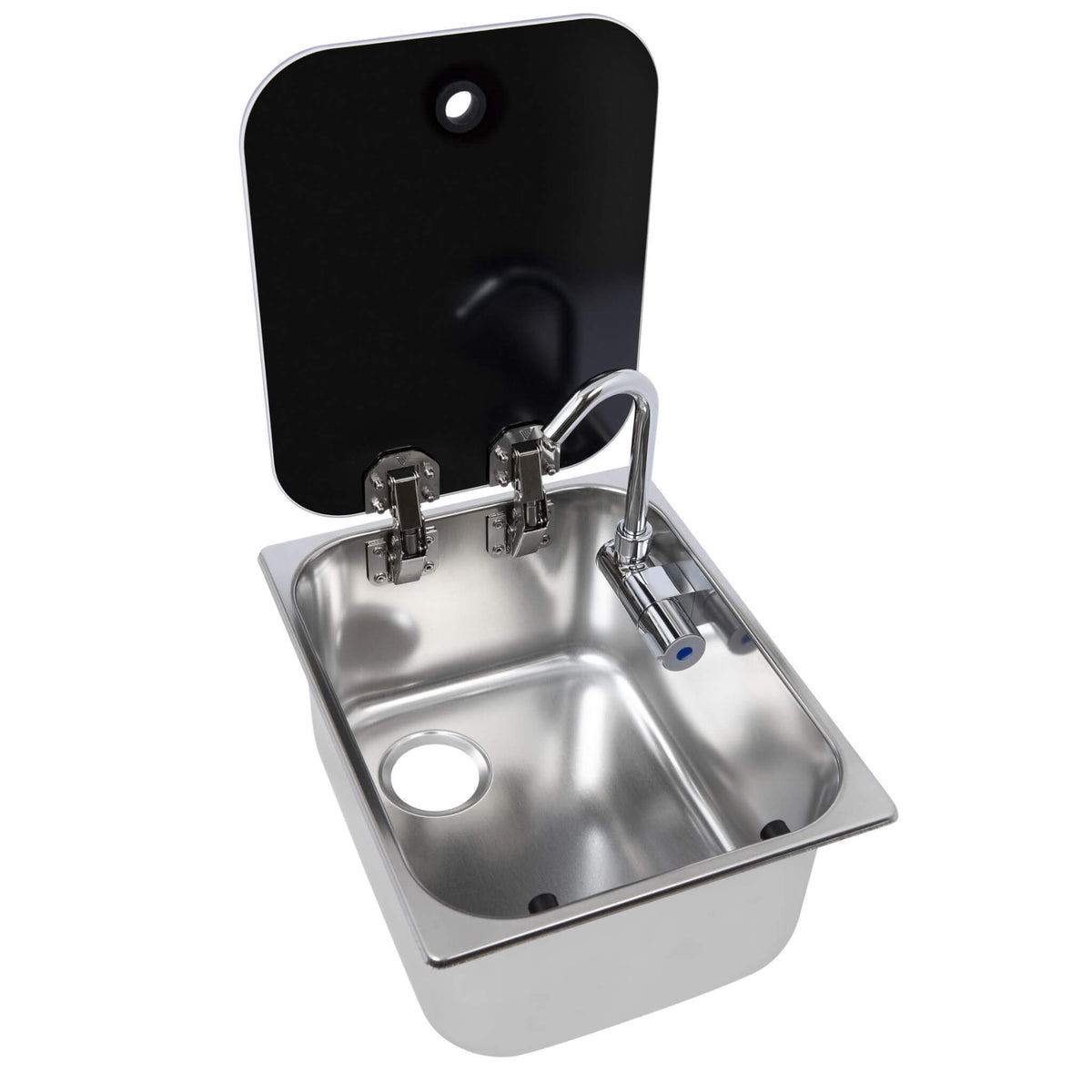 Navy Load – Évier 261 × 322 mm inox avec robinet intégré et couvercle