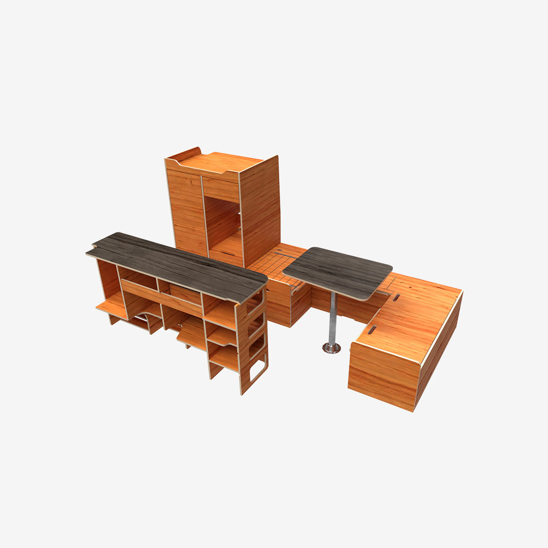 Exokit – Pack complet Renault Trafic 3 L2H1 – Banquette U + cuisine