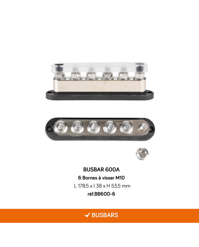 Busbars Energie Mobile – cuivre étamé avec capot