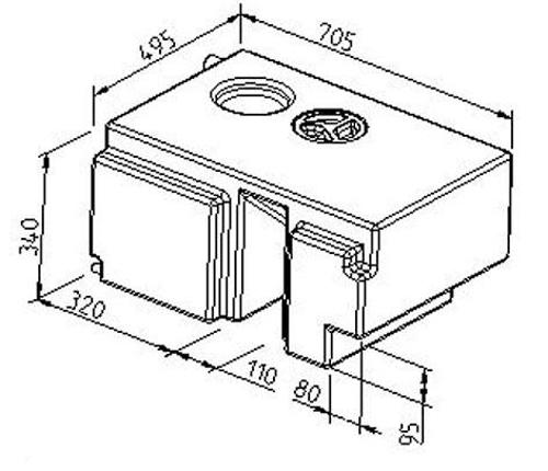 Réservoir eau propre Reimo 100 L Ford Transit 2000+ 61007