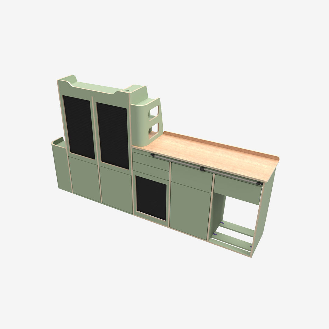 Exokit VW5A — stratifié vert Fjord (photo de finition du meuble)