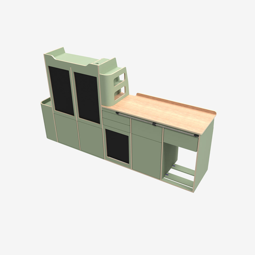 Exokit FC2L1 — stratifié vert Fjord (photo de finition du meuble)