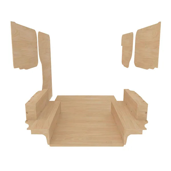 Illustration conceptuelle habillage bois complet fourgon, plancher 15 mm, habillage 8 mm, non contractuel Kia PV5 Cargo