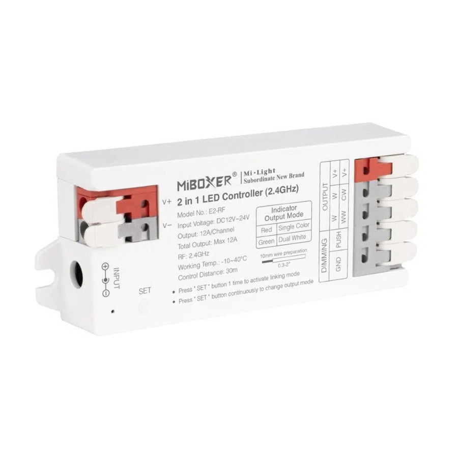 Contrôleur LED MiBoxer E2-RF 2-en-1 MONO/CCT 12/24 V