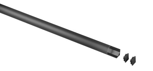 Profilé aluminium d’angle noir Carbest + diffuseur – 1,5 m – 829994