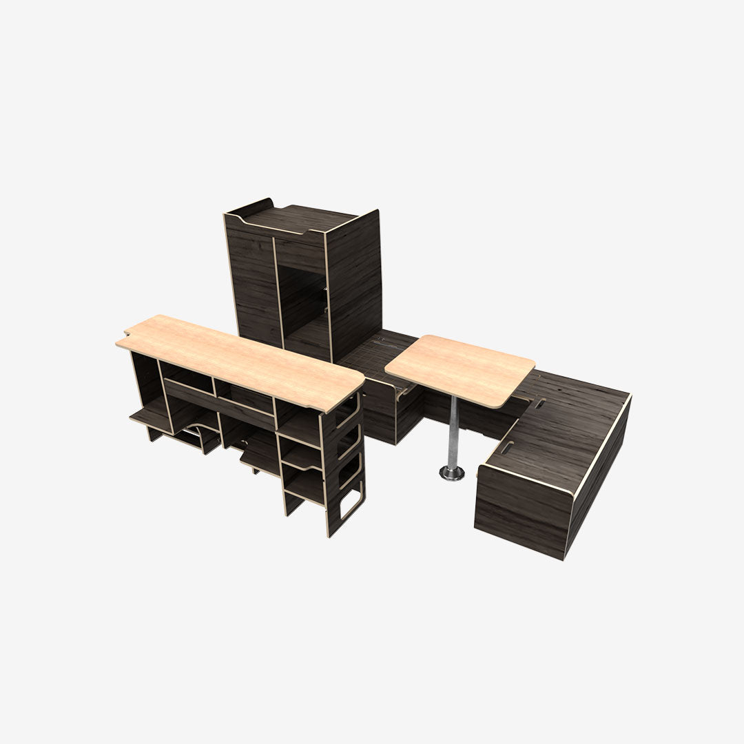 Exokit – Pack complet Renault Trafic 3 L2H1 – Banquette U + cuisine