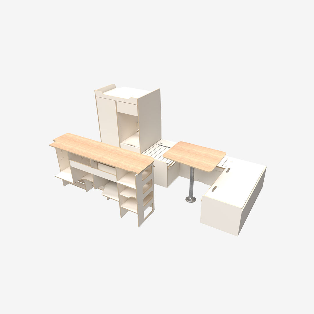 Exokit – Pack complet Renault Trafic 3 L2H1 – Banquette U + cuisine