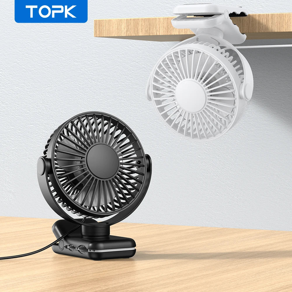 Mini ventilateur USB à pince pour van et camping