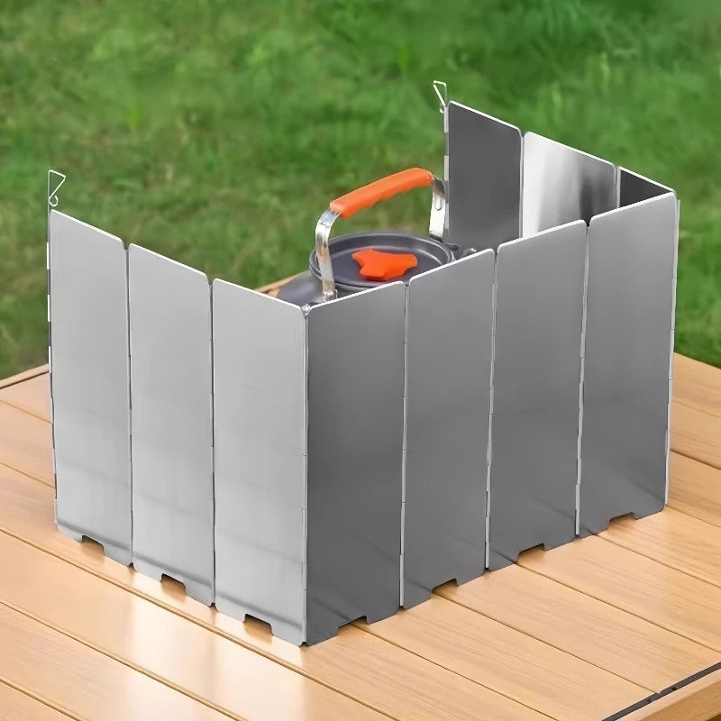 Pare-vent pliable aluminium pour réchaud de camping