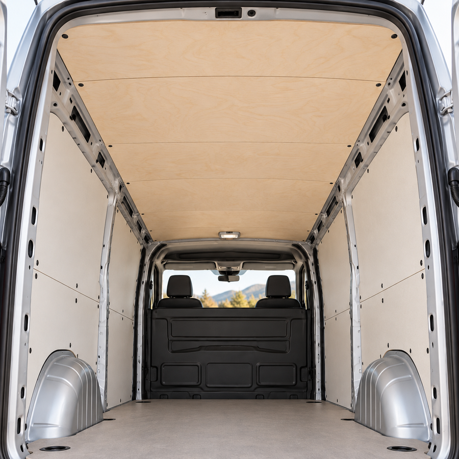 Illustration provisoire – plafond CP peuplier – Plafond VLM – VW Caddy V L1H1